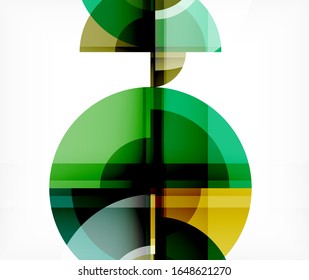 Abstract background, circle and triangle design round shapes overlapping each other. Geometric trendy template. Vector Illustration For Wallpaper, Banner, Background, Card, Book Illustration, landing