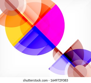 Abstract background, circle and triangle design round shapes overlapping each other. Geometric trendy template. Vector Illustration For Wallpaper, Banner, Background, Card, Book Illustration, landing