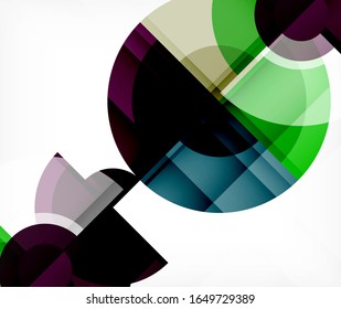 Abstract background, circle and triangle design round shapes overlapping each other. Geometric trendy template. Vector Illustration For Wallpaper, Banner, Background, Card, Book Illustration, landing