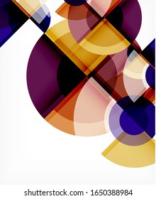 Abstract background, circle and triangle design round shapes overlapping each other. Geometric trendy template. Vector Illustration For Wallpaper, Banner, Background, Card, Book Illustration, landing