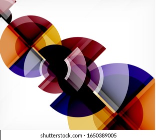 Abstract background, circle and triangle design round shapes overlapping each other. Geometric trendy template. Vector Illustration For Wallpaper, Banner, Background, Card, Book Illustration, landing