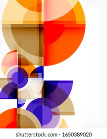 Abstract background, circle and triangle design round shapes overlapping each other. Geometric trendy template. Vector Illustration For Wallpaper, Banner, Background, Card, Book Illustration, landing