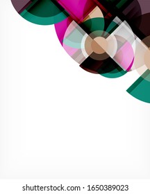 Abstract background, circle and triangle design round shapes overlapping each other. Geometric trendy template. Vector Illustration For Wallpaper, Banner, Background, Card, Book Illustration, landing