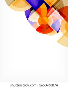 Abstract background, circle and triangle design round shapes overlapping each other. Geometric trendy template. Vector Illustration For Wallpaper, Banner, Background, Card, Book Illustration, landing