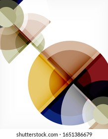 Abstract background, circle and triangle design round shapes overlapping each other. Geometric trendy template. Vector Illustration For Wallpaper, Banner, Background, Card, Book Illustration, landing