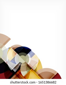 Abstract background, circle and triangle design round shapes overlapping each other. Geometric trendy template. Vector Illustration For Wallpaper, Banner, Background, Card, Book Illustration, landing