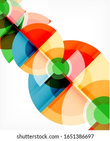 Abstract background, circle and triangle design round shapes overlapping each other. Geometric trendy template. Vector Illustration For Wallpaper, Banner, Background, Card, Book Illustration, landing