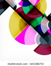 Abstract background, circle and triangle design round shapes overlapping each other. Geometric trendy template. Vector Illustration For Wallpaper, Banner, Background, Card, Book Illustration, landing