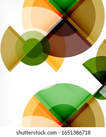 Abstract background, circle and triangle design round shapes overlapping each other. Geometric trendy template. Vector Illustration For Wallpaper, Banner, Background, Card, Book Illustration, landing