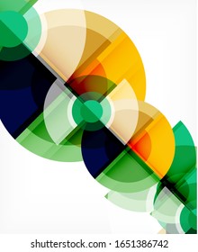Abstract background, circle and triangle design round shapes overlapping each other. Geometric trendy template. Vector Illustration For Wallpaper, Banner, Background, Card, Book Illustration, landing