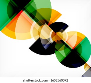 Las formas redondeadas de diseño de fondo abstracto, círculo y triángulo se superponen. Plantilla de moda geométrica. Ilustración De Vector Para Papel De Fondo, Banner, Fondo, Tarjeta, Ilustración De Libros, Desembarque
