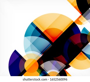 Abstract background, circle and triangle design round shapes overlapping each other. Geometric trendy template. Vector Illustration For Wallpaper, Banner, Background, Card, Book Illustration, landing