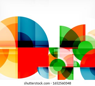 Abstract background, circle and triangle design round shapes overlapping each other. Geometric trendy template. Vector Illustration For Wallpaper, Banner, Background, Card, Book Illustration, landing