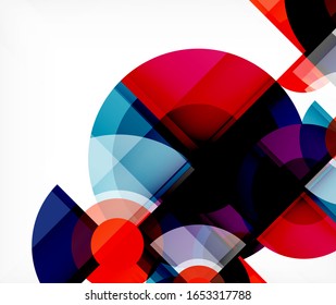 Abstract background, circle and triangle design round shapes overlapping each other. Geometric trendy template. Vector Illustration For Wallpaper, Banner, Background, Card, Book Illustration, landing