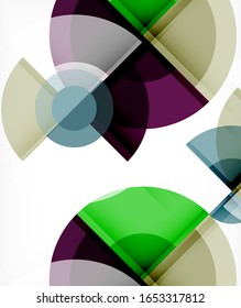 Abstract background, circle and triangle design round shapes overlapping each other. Geometric trendy template. Vector Illustration For Wallpaper, Banner, Background, Card, Book Illustration, landing