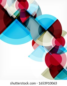 Abstract background, circle and triangle design round shapes overlapping each other. Geometric trendy template. Vector Illustration For Wallpaper, Banner, Background, Card, Book Illustration, landing