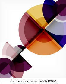 Abstract background, circle and triangle design round shapes overlapping each other. Geometric trendy template. Vector Illustration For Wallpaper, Banner, Background, Card, Book Illustration, landing