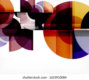 Abstract background, circle and triangle design round shapes overlapping each other. Geometric trendy template. Vector Illustration For Wallpaper, Banner, Background, Card, Book Illustration, landing