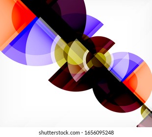 Abstract background, circle and triangle design round shapes overlapping each other. Geometric trendy template. Vector Illustration For Wallpaper, Banner, Background, Card, Book Illustration, landing