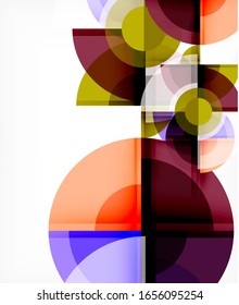 Abstract background, circle and triangle design round shapes overlapping each other. Geometric trendy template. Vector Illustration For Wallpaper, Banner, Background, Card, Book Illustration, landing