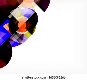 Abstract background, circle and triangle design round shapes overlapping each other. Geometric trendy template. Vector Illustration For Wallpaper, Banner, Background, Card, Book Illustration, landing