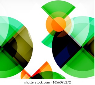 Abstract background, circle and triangle design round shapes overlapping each other. Geometric trendy template. Vector Illustration For Wallpaper, Banner, Background, Card, Book Illustration, landing