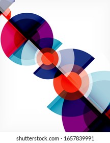 Abstract background, circle and triangle design round shapes overlapping each other. Geometric trendy template. Vector Illustration For Wallpaper, Banner, Background, Card, Book Illustration, landing