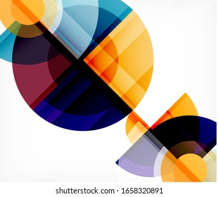 Abstract background, circle and triangle design round shapes overlapping each other. Geometric trendy template. Vector Illustration For Wallpaper, Banner, Background, Card, Book Illustration, landing