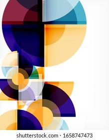 Abstract background, circle and triangle design round shapes overlapping each other. Geometric trendy template. Vector Illustration For Wallpaper, Banner, Background, Card, Book Illustration, landing