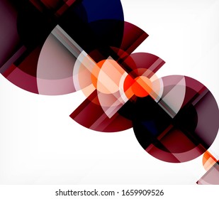 Abstract background, circle and triangle design round shapes overlapping each other. Geometric trendy template. Vector Illustration For Wallpaper, Banner, Background, Card, Book Illustration, landing
