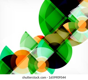 Abstract background, circle and triangle design round shapes overlapping each other. Geometric trendy template. Vector Illustration For Wallpaper, Banner, Background, Card, Book Illustration, landing