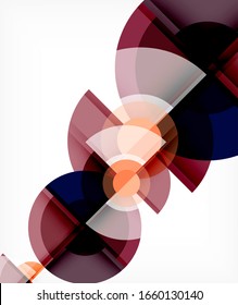 Abstract background, circle and triangle design round shapes overlapping each other. Geometric trendy template. Vector Illustration For Wallpaper, Banner, Background, Card, Book Illustration, landing