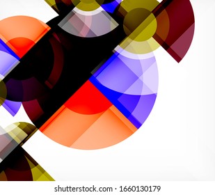 Abstract background, circle and triangle design round shapes overlapping each other. Geometric trendy template. Vector Illustration For Wallpaper, Banner, Background, Card, Book Illustration, landing
