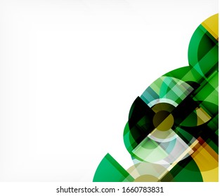 Abstract background, circle and triangle design round shapes overlapping each other. Geometric trendy template. Vector Illustration For Wallpaper, Banner, Background, Card, Book Illustration, landing
