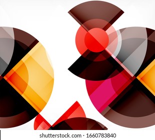 Abstract background, circle and triangle design round shapes overlapping each other. Geometric trendy template. Vector Illustration For Wallpaper, Banner, Background, Card, Book Illustration, landing