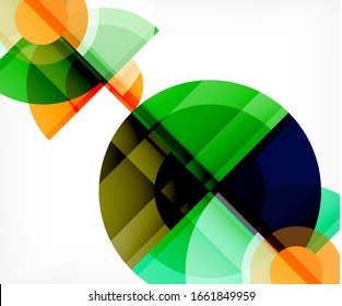 Abstract background, circle and triangle design round shapes overlapping each other. Geometric trendy template. Vector Illustration For Wallpaper, Banner, Background, Card, Book Illustration, landing