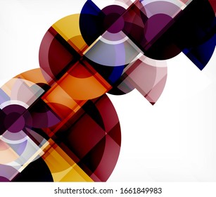 Abstract background, circle and triangle design round shapes overlapping each other. Geometric trendy template. Vector Illustration For Wallpaper, Banner, Background, Card, Book Illustration, landing
