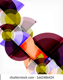 Abstract background, circle and triangle design round shapes overlapping each other. Geometric trendy template. Vector Illustration For Wallpaper, Banner, Background, Card, Book Illustration, landing
