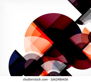 Abstract background, circle and triangle design round shapes overlapping each other. Geometric trendy template. Vector Illustration For Wallpaper, Banner, Background, Card, Book Illustration, landing