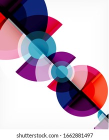 Abstract background, circle and triangle design round shapes overlapping each other. Geometric trendy template. Vector Illustration For Wallpaper, Banner, Background, Card, Book Illustration, landing
