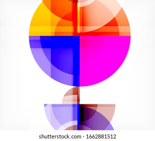 Abstract background, circle and triangle design round shapes overlapping each other. Geometric trendy template. Vector Illustration For Wallpaper, Banner, Background, Card, Book Illustration, landing
