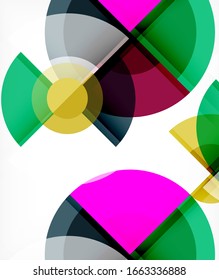 Abstract background, circle and triangle design round shapes overlapping each other. Geometric trendy template. Vector Illustration For Wallpaper, Banner, Background, Card, Book Illustration, landing