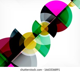 Abstract background, circle and triangle design round shapes overlapping each other. Geometric trendy template. Vector Illustration For Wallpaper, Banner, Background, Card, Book Illustration, landing