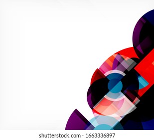 Abstract background, circle and triangle design round shapes overlapping each other. Geometric trendy template. Vector Illustration For Wallpaper, Banner, Background, Card, Book Illustration, landing
