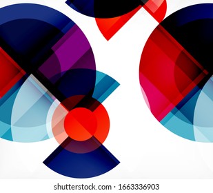 Abstract background, circle and triangle design round shapes overlapping each other. Geometric trendy template. Vector Illustration For Wallpaper, Banner, Background, Card, Book Illustration, landing