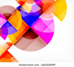 Abstract background, circle and triangle design round shapes overlapping each other. Geometric trendy template. Vector Illustration For Wallpaper, Banner, Background, Card, Book Illustration, landing