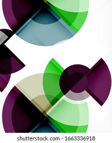 Abstract background, circle and triangle design round shapes overlapping each other. Geometric trendy template. Vector Illustration For Wallpaper, Banner, Background, Card, Book Illustration, landing