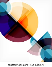Abstract background, circle and triangle design round shapes overlapping each other. Geometric trendy template. Vector Illustration For Wallpaper, Banner, Background, Card, Book Illustration, landing