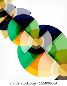 Abstract background, circle and triangle design round shapes overlapping each other. Geometric trendy template. Vector Illustration For Wallpaper, Banner, Background, Card, Book Illustration, landing