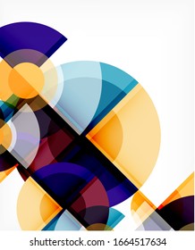 Abstract background, circle and triangle design round shapes overlapping each other. Geometric trendy template. Vector Illustration For Wallpaper, Banner, Background, Card, Book Illustration, landing